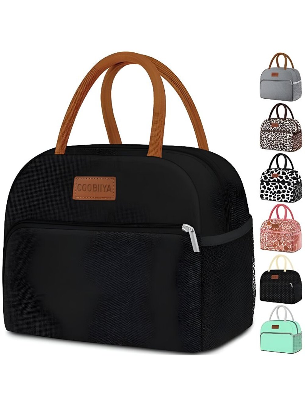 Lunch Box Lunch Bag for Women Adult Men, Small Leakproof Tote Bags Large(Black)